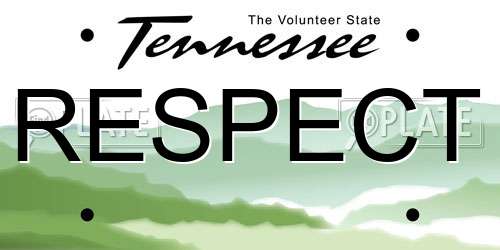 RESPECT Tennessee License Plate