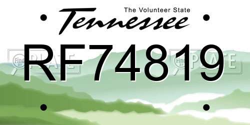 RF74819 Tennessee License Plate