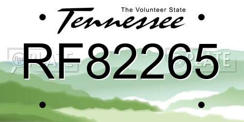 RF82265 Tennessee License Plate