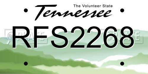 RFS2268 Tennessee License Plate
