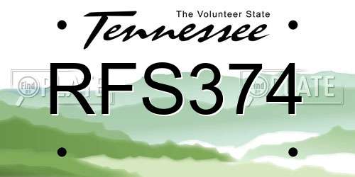 RFS374 Tennessee License Plate