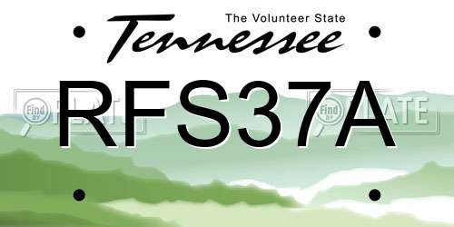 RFS37A Tennessee License Plate
