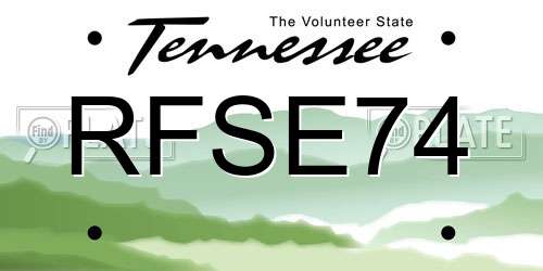 RFSE74 Tennessee License Plate