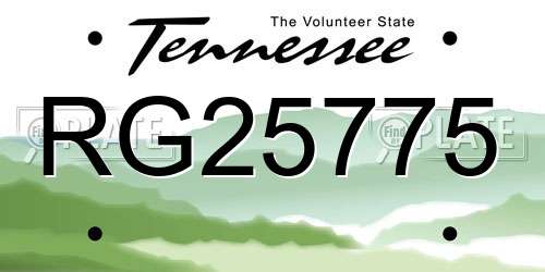 RG25775 Tennessee License Plate