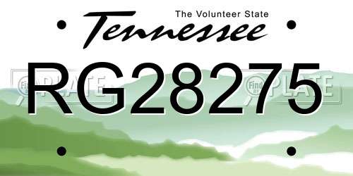 RG28275 Tennessee License Plate