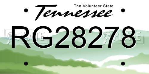 RG28278 Tennessee License Plate