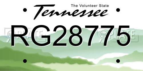 RG28775 Tennessee License Plate
