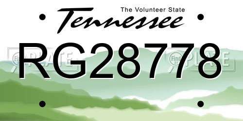 RG28778 Tennessee License Plate