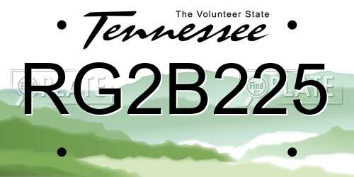 RG2B225 Tennessee License Plate