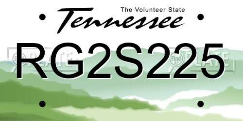 RG2S225 Tennessee License Plate