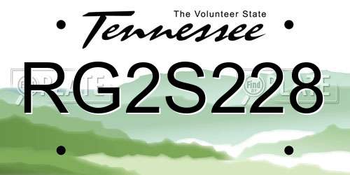 RG2S228 Tennessee License Plate