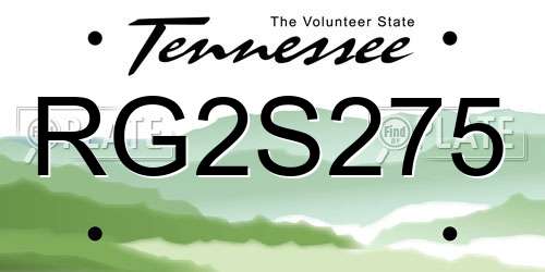 RG2S275 Tennessee License Plate