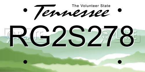 RG2S278 Tennessee License Plate