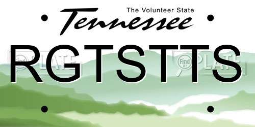 RGTSTTS Tennessee License Plate