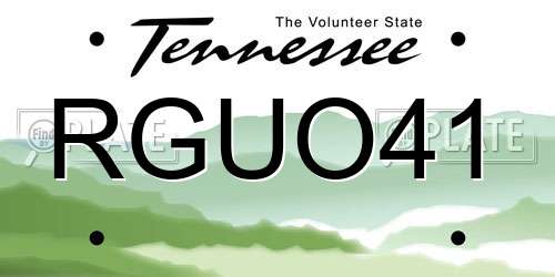 RGUO41 Tennessee License Plate