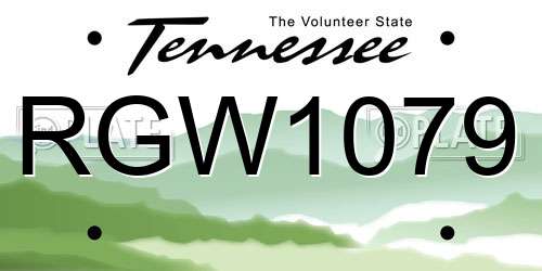 RGW1079 Tennessee License Plate