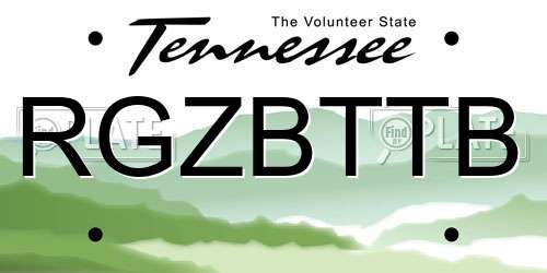RGZBTTB Tennessee License Plate