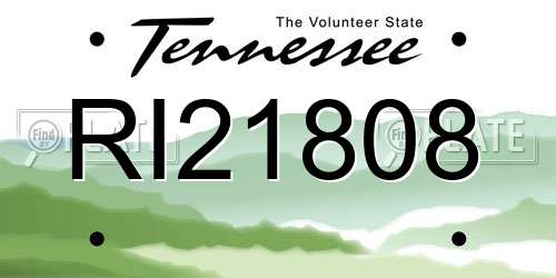 RI21808 Tennessee License Plate