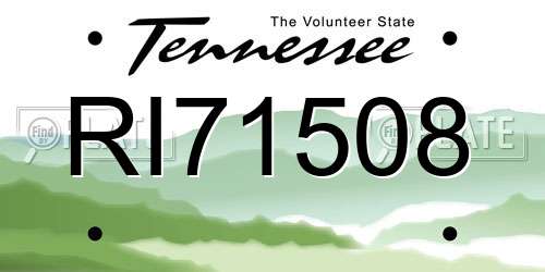 RI71508 Tennessee License Plate