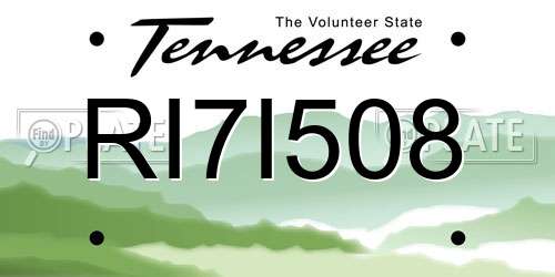 RI7I508 Tennessee License Plate