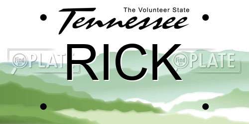 RICK Tennessee License Plate