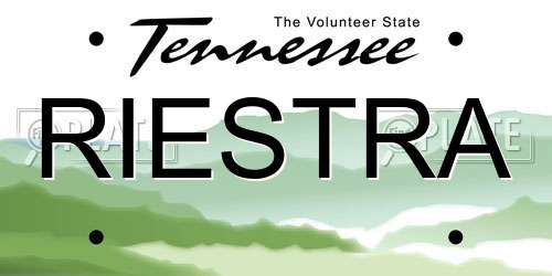 RIESTRA Tennessee License Plate