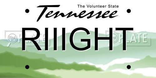 RIIIGHT Tennessee License Plate