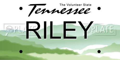 RILEY Tennessee License Plate