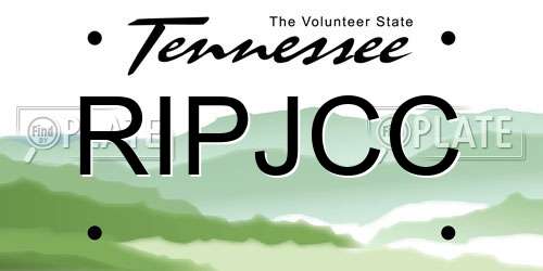 RIPJCC Tennessee License Plate