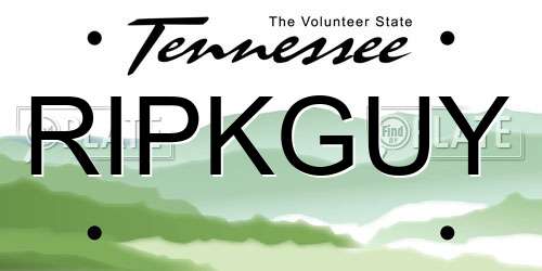 RIPKGUY Tennessee License Plate