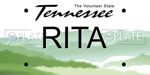 RITA Tennessee License Plate