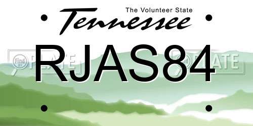 RJAS84 Tennessee License Plate