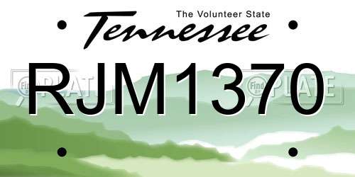 RJM1370 Tennessee License Plate