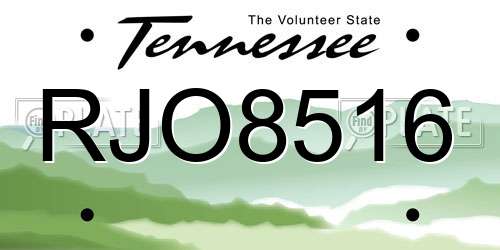 RJO8516 Tennessee License Plate