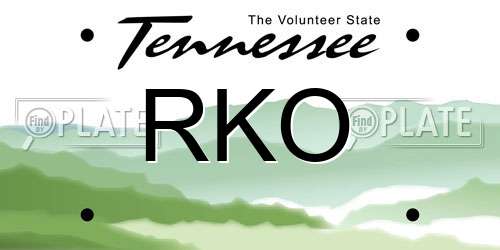 RKO Tennessee License Plate