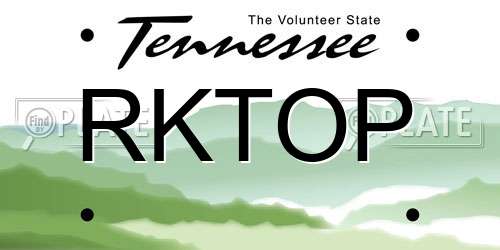 RKTOP Tennessee License Plate