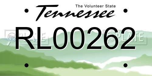 RL00262 Tennessee License Plate