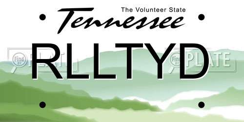 RLLTYD Tennessee License Plate