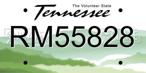 RM55828 Tennessee License Plate