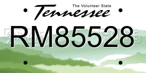 RM85528 Tennessee License Plate