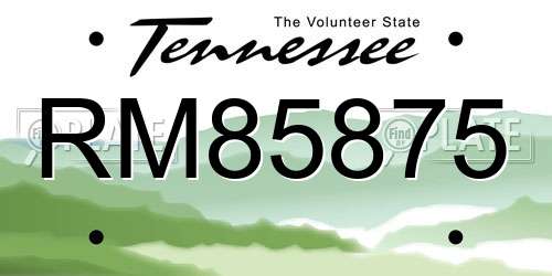 RM85875 Tennessee License Plate