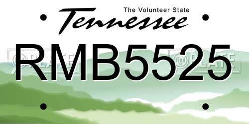 RMB5525 Tennessee License Plate