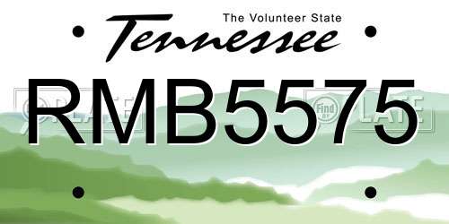 RMB5575 Tennessee License Plate