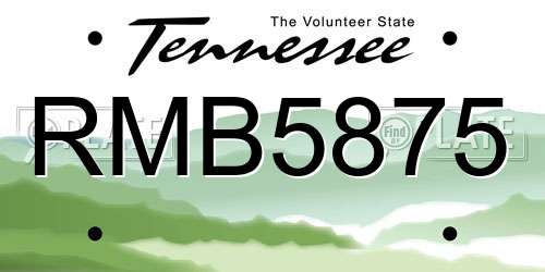 RMB5875 Tennessee License Plate