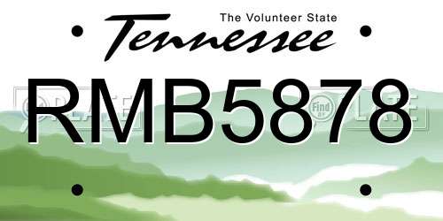 RMB5878 Tennessee License Plate