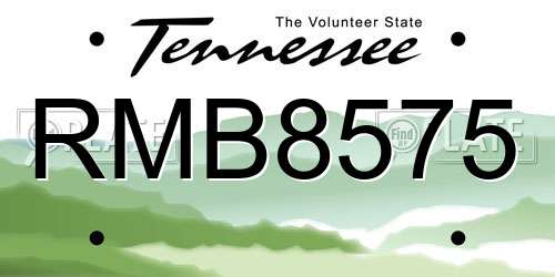 RMB8575 Tennessee License Plate