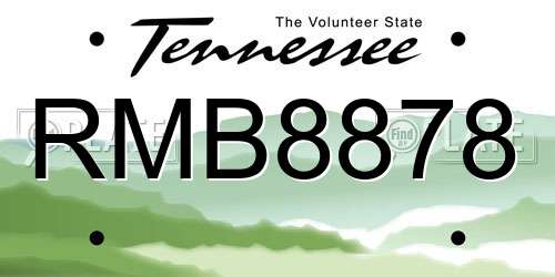 RMB8878 Tennessee License Plate