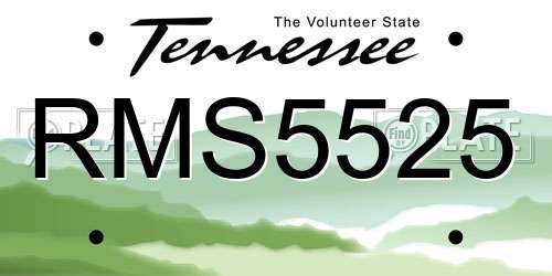 RMS5525 Tennessee License Plate