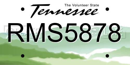 RMS5878 Tennessee License Plate