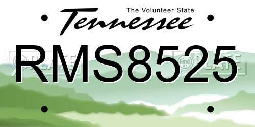 RMS8525 Tennessee License Plate